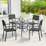 HDPE Stackable Garden Chairs in Set of 4 - Velmora