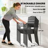 HDPE Stackable Garden Chairs in Set of 4 - Velmora
