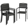 HDPE Stackable Garden Chairs in Set of 4 - Velmora