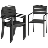 HDPE Stackable Garden Chairs in Set of 4 - Velmora
