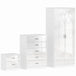 High Gloss 3 Piece Bedroom Furniture Set With 2 Doors Wardrobe - Velmora