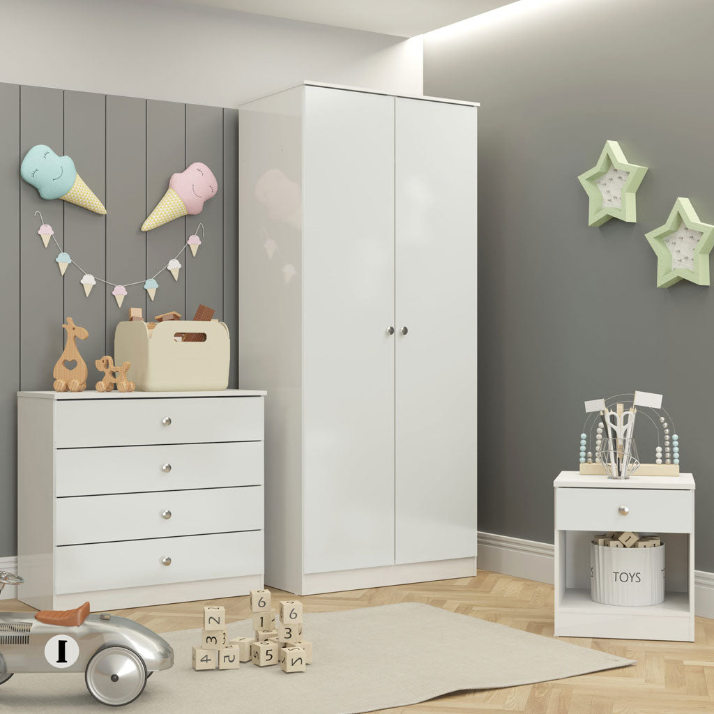 High Gloss Bedroom Furniture Set 3 Piece - Denver