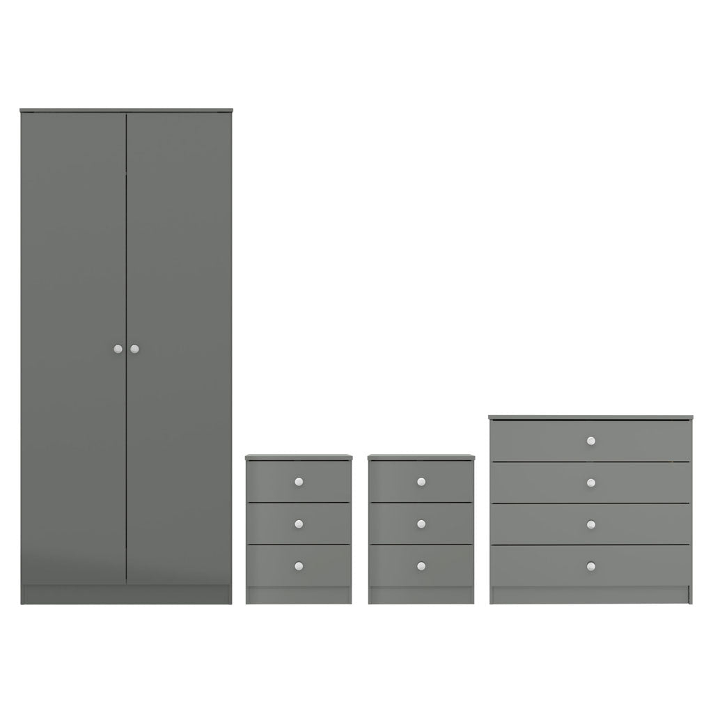 High Gloss Bedroom Furniture Set With 2 Doors Wardrobe - Denver