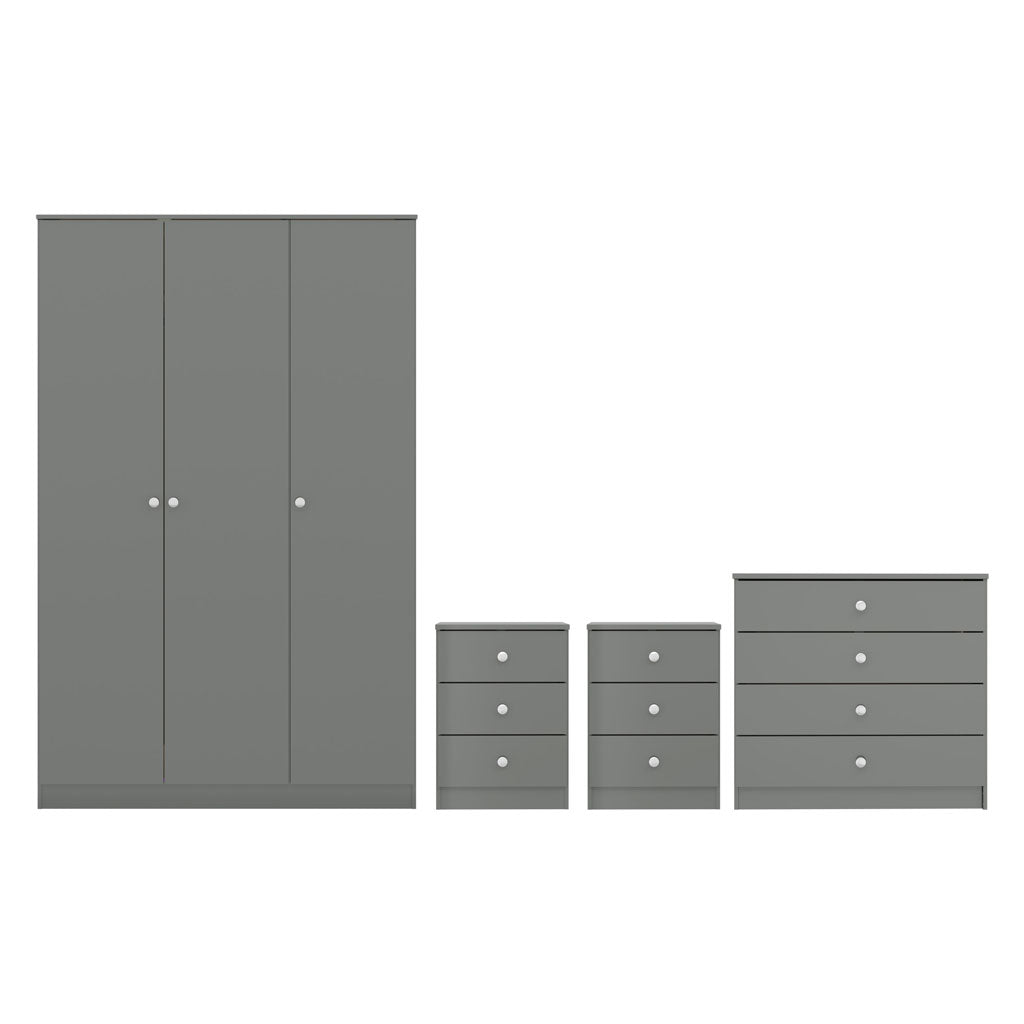 High Gloss Bedroom Furniture Set With 3 Doors Wardrobe - Denver