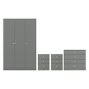 High Gloss Bedroom Furniture Set With 3 Doors Wardrobe - Denver