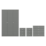 High Gloss Bedroom Furniture Set With 3 Doors Wardrobe - Denver