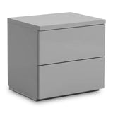 High Gloss Bedside Cabinet With 2 Drawers - Monaco
