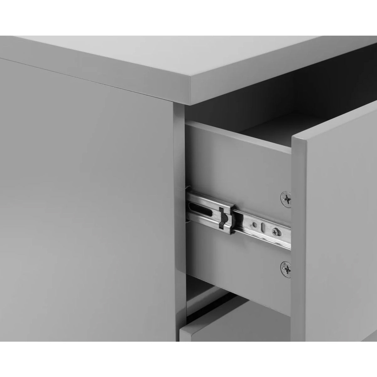 High Gloss Bedside Cabinet With 2 Drawers - Monaco