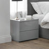 High Gloss Bedside Cabinet With 2 Drawers - Monaco