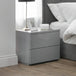 High Gloss Bedside Cabinet With 2 Drawers - Monaco