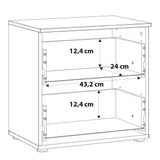 High Gloss Bedside Cabinet With 2 Drawers - Sienna