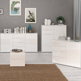 High Gloss Bedside Cabinet With 2 Drawers - Sienna