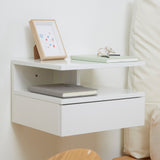 High Gloss Bedside Cabinet 35cm Wide Wall Hung With 1 Drawer - Velmora