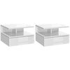 High Gloss Bedside Cabinet 35cm Wide Wall Hung With 1 Drawer - Velmora