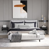 High Gloss Bedside Cabinet 37cm Wide Wall Hung With 1 Drawer in Set Of 2 - Velmora