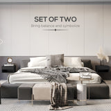 High Gloss Bedside Cabinet 37cm Wide Wall Hung With 1 Drawer in Set Of 2 - Velmora