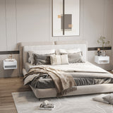 High Gloss Bedside Cabinet 37cm Wide Wall Hung With 1 Drawer in Set Of 2 - Velmora