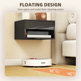 High Gloss Bedside Cabinet 37cm Wide Wall Mounted With 1 Drawer in Set Of 2 - Velmora
