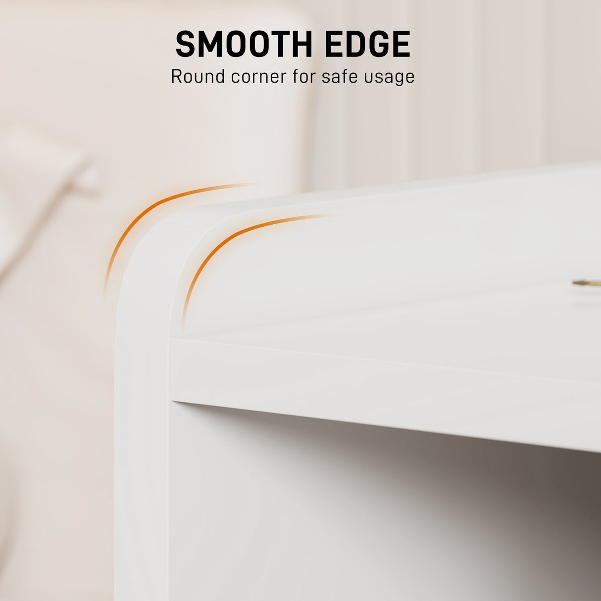 High Gloss Bedside Cabinet 40cm Wide With 2 Drawers And Storage Shelves - Velmora