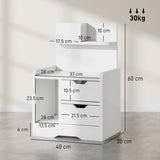 High Gloss Bedside Cabinet 40cm Wide With 2 Drawers And Storage Shelves - Velmora