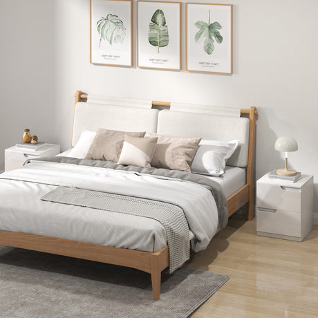 High Gloss Bedside Cabinet 40cm Wide With 2 Drawers in Set Of 2 - Velmora