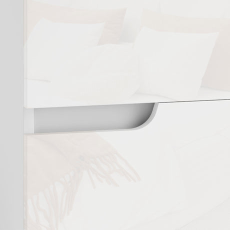 High Gloss Bedside Cabinet 40cm Wide With 2 Drawers - Velmora
