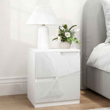 High Gloss Bedside Cabinet 40cm Wide With 2 Drawers - Velmora