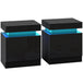 High Gloss Bedside Cabinet 45cm Wide With 2 Drawers And LED Lights in Set Of 2 - Velmora