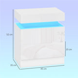 High Gloss Bedside Cabinet 45cm Wide With 2 Drawers And LED Lights in Set Of 2 - Velmora