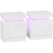 High Gloss Bedside Cabinet 45cm Wide With 2 Drawers And LED Lights in Set Of 2 - Velmora
