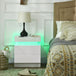 High Gloss Bedside Cabinet 45cm Wide With 2 Drawers And LED Lights - Velmora