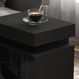 High Gloss Bedside Cabinet 45cm Wide With 2 Drawers And LED Lights - Velmora