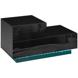 High Gloss Bedside Cabinet 70cm Wide - Velmora