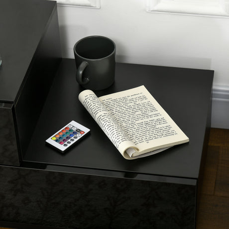 High Gloss Bedside Cabinet 70cm Wide - Velmora
