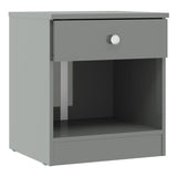 High Gloss Bedside Cabinet With 1 Drawer - Denver