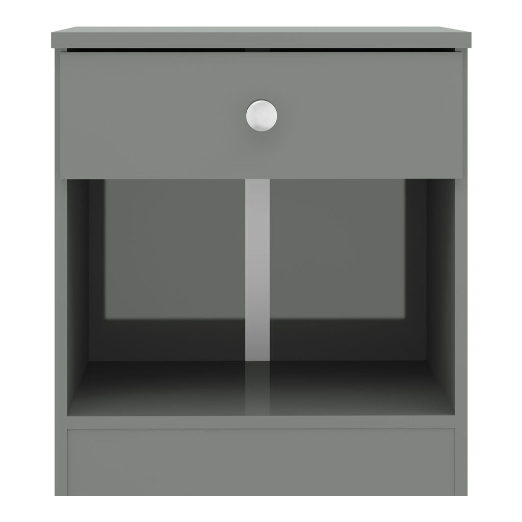 High Gloss Bedside Cabinet With 1 Drawer - Denver