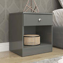 High Gloss Bedside Cabinet With 1 Drawer - Denver