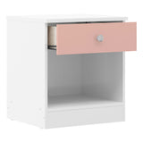 High Gloss Bedside Cabinet With 1 Drawer - Denver