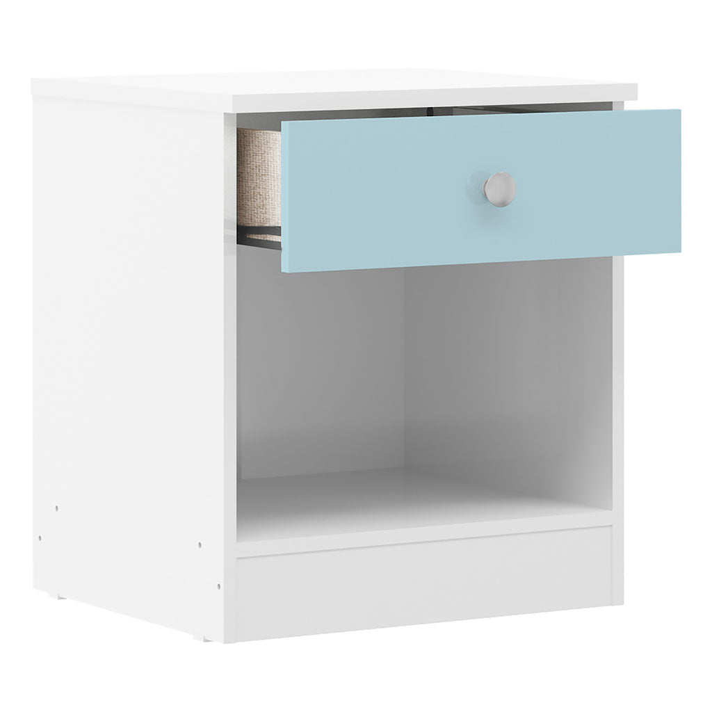 High Gloss Bedside Cabinet With 1 Drawer - Denver