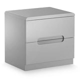 High Gloss Bedside Cabinet With 2 Drawers - Manhattan