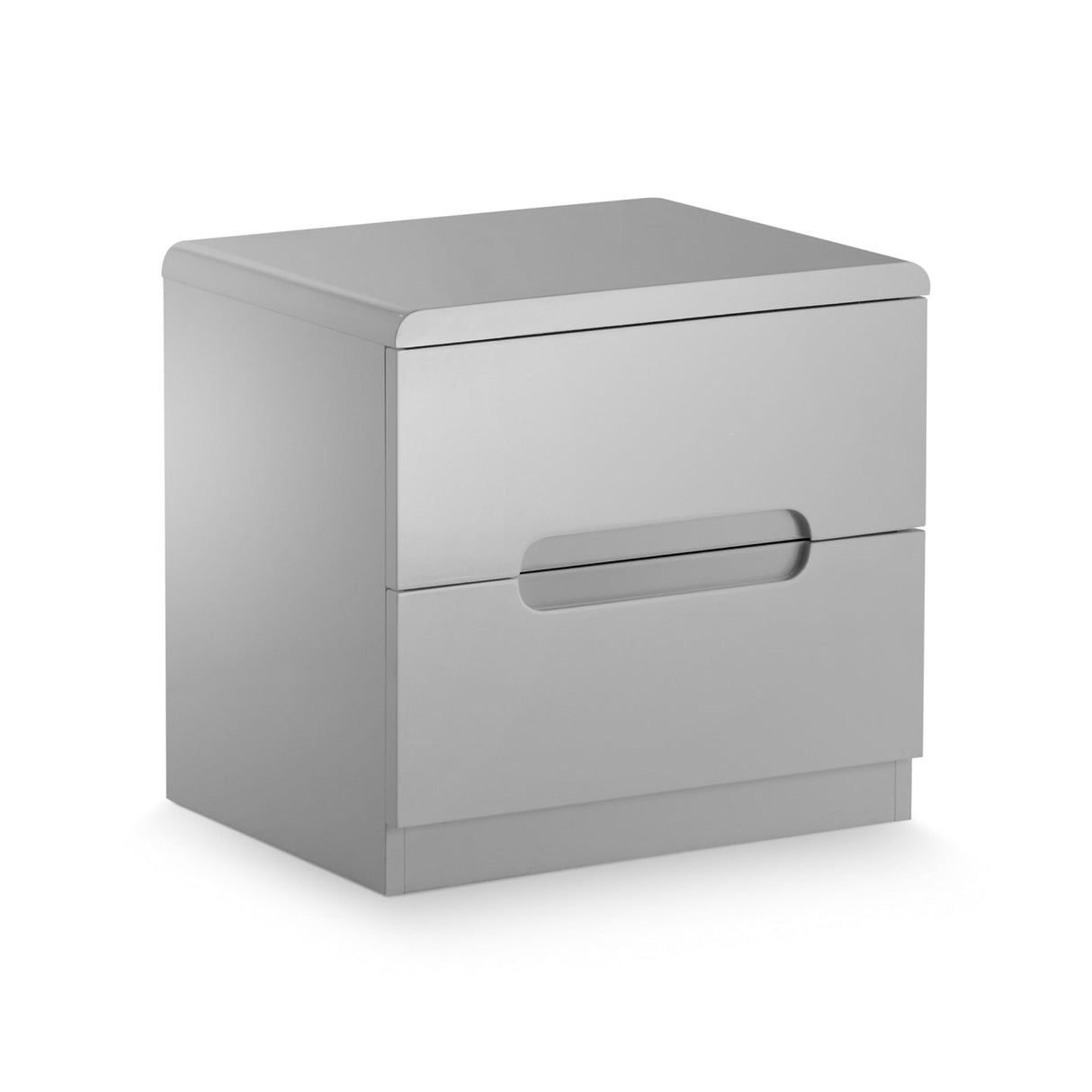 High Gloss Bedside Cabinet With 2 Drawers - Manhattan