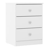 High Gloss Bedside Cabinet With 3 Drawers - Denver