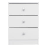High Gloss Bedside Cabinet With 3 Drawers - Denver