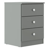 High Gloss Bedside Cabinet With 3 Drawers - Denver