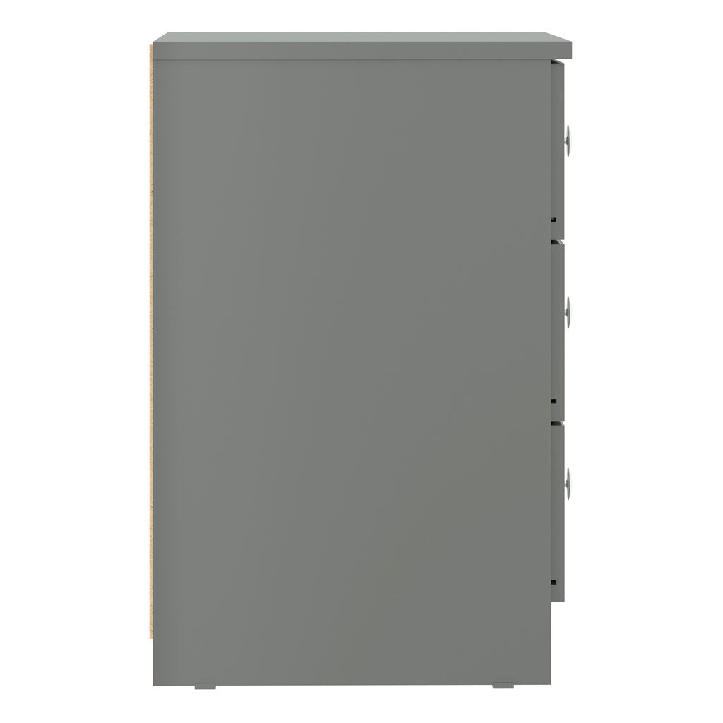 High Gloss Bedside Cabinet With 3 Drawers - Denver