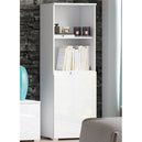 High Gloss Bookcase With 1 Door - Salina
