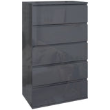 High Gloss Chest Of 4 Drawers 100cm H x 53cm W x 33cm D - Velmora
