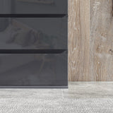 High Gloss Chest Of 4 Drawers 100cm H x 53cm W x 33cm D - Velmora