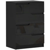 High Gloss Chest Of 4 Drawers 60cm Wide - Velmora