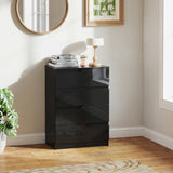 High Gloss Chest Of 4 Drawers 60cm Wide - Velmora